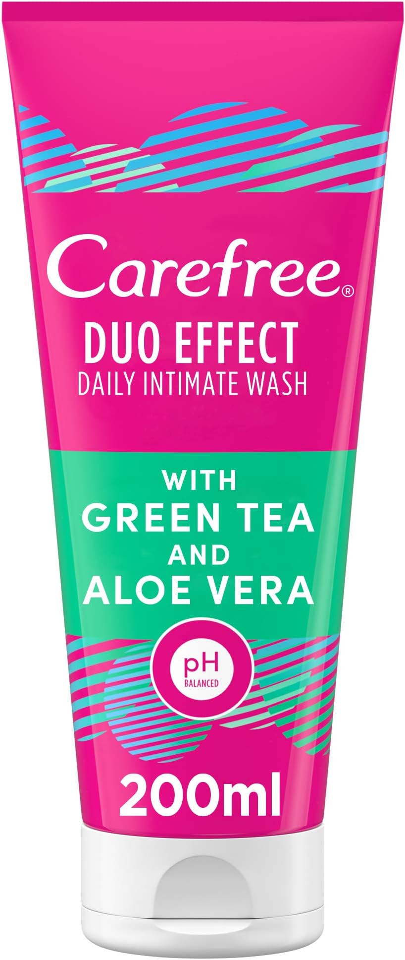 Carefree Duo Effect Daily Intimate Wash with Green Tea and Aloe Vera, 200ml, Feminine Wash for Women