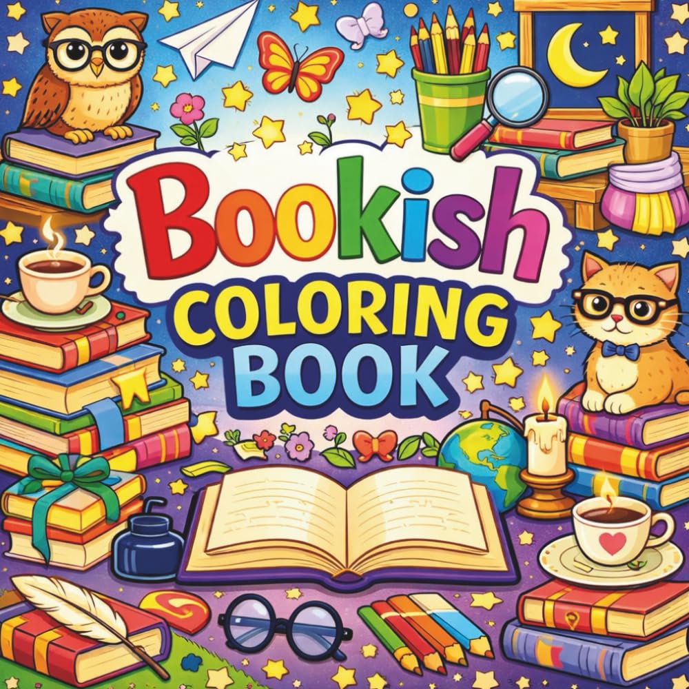 Bookish Coloring Book: Cute, Simple, and Cozy Bookish Coloring Pages