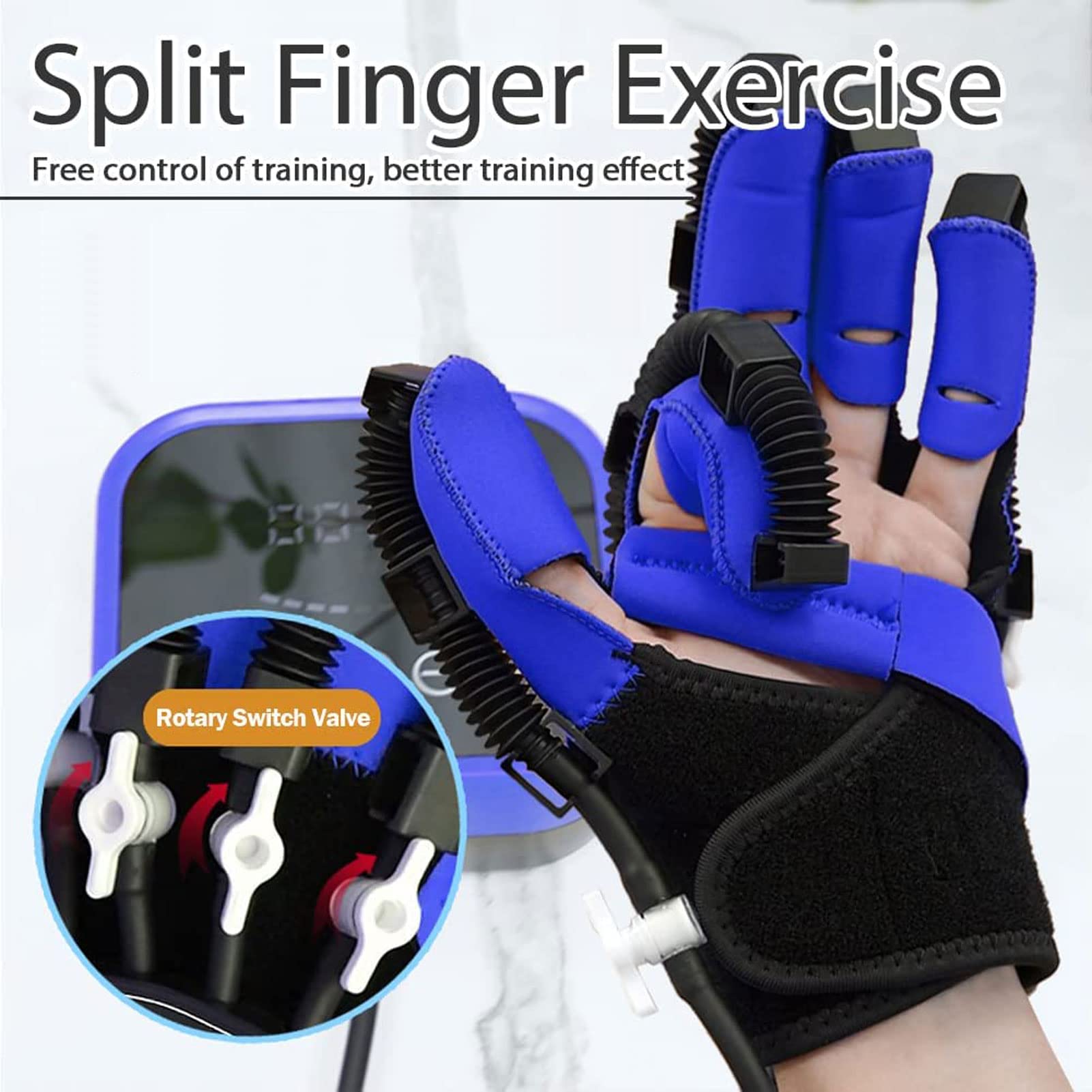 Guantes De Robot De Rehabilitación De Dedos, Enderezado de Dedos Protector para Ejercicio De Tendones De Pacientes con Hemiplejía por Accidente Cerebrovascular(Size:Izquierda-M)