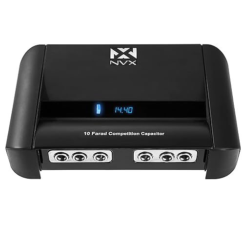Vista 2 de NVX XCAP10H True Condensador híbrido de refuerzo de 10 farad con pantalla digital y bloque de distribución incorporado