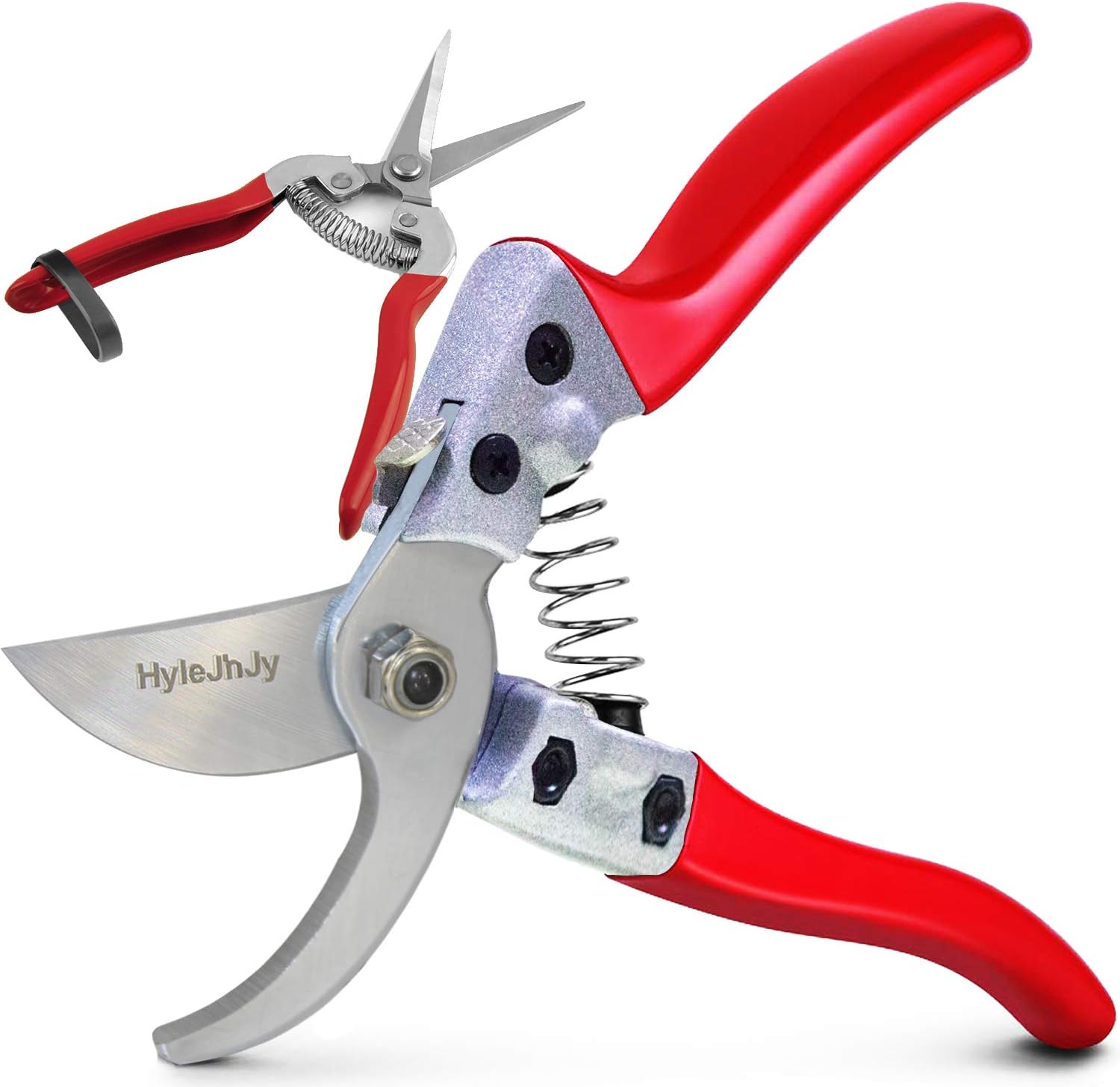Pruning Shears with Stainless SK5 Steel Blades+Straight Tip Gardening Shears Garden Shears Garden Clippers Florist Scissors Hand Pruners Garden Tools Gardening Tools Set,Red - Thumbnail 2