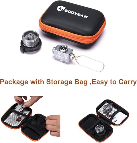 Miniatura 5 de SOOYEAH Adaptador de repuesto de gas, repuesto de combustible de isobutano, cambio de bote de isobutano, cambio de recipiente de válvula lindal,