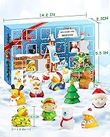 Vista 2 de Calendario de Adviento de pato de goma 2024, juguetes de baño de patos de Navidad, calendario de Adviento para niños, patito de goma para Jeep