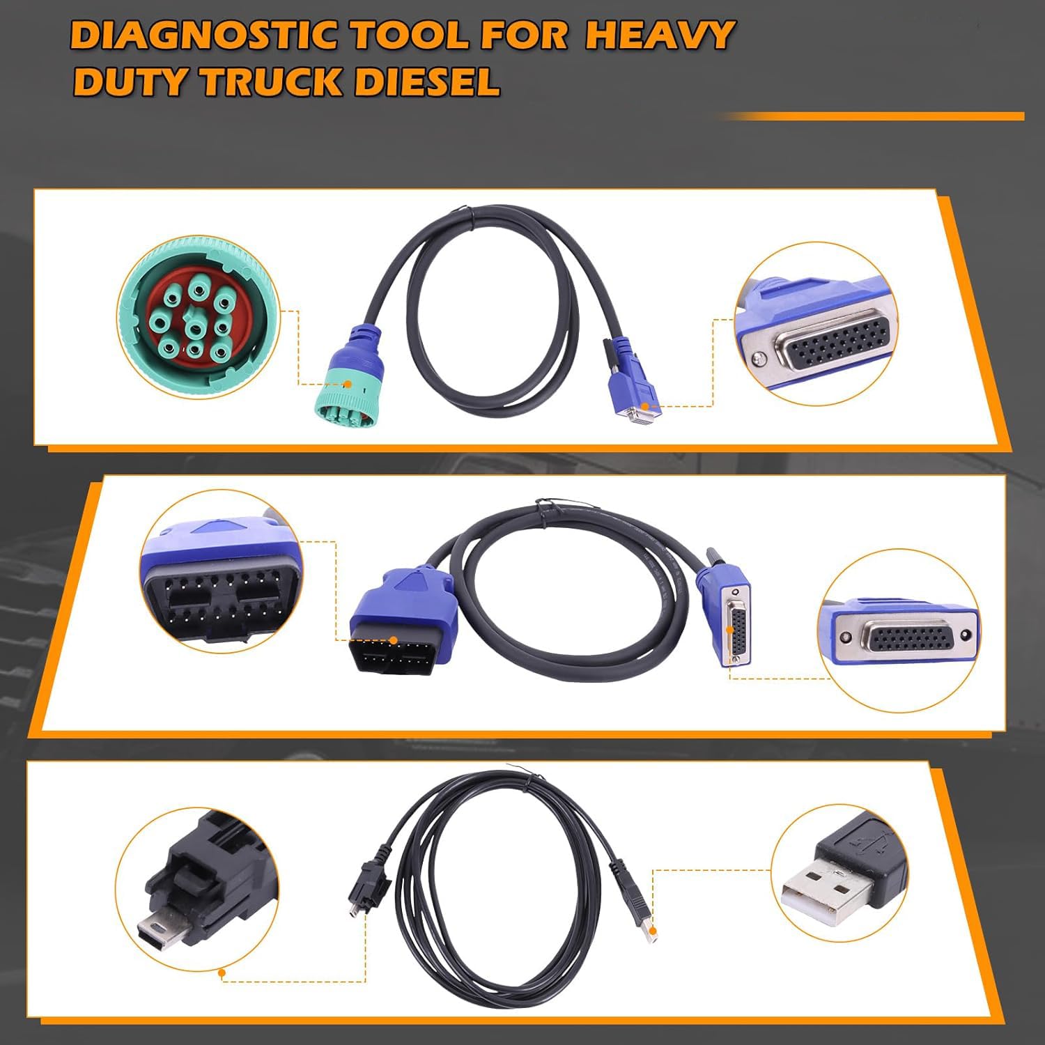 Set di strumenti diagnostici per camion diesel USB Link 3 Heavy Duty Truck Diesel (software non incluso)