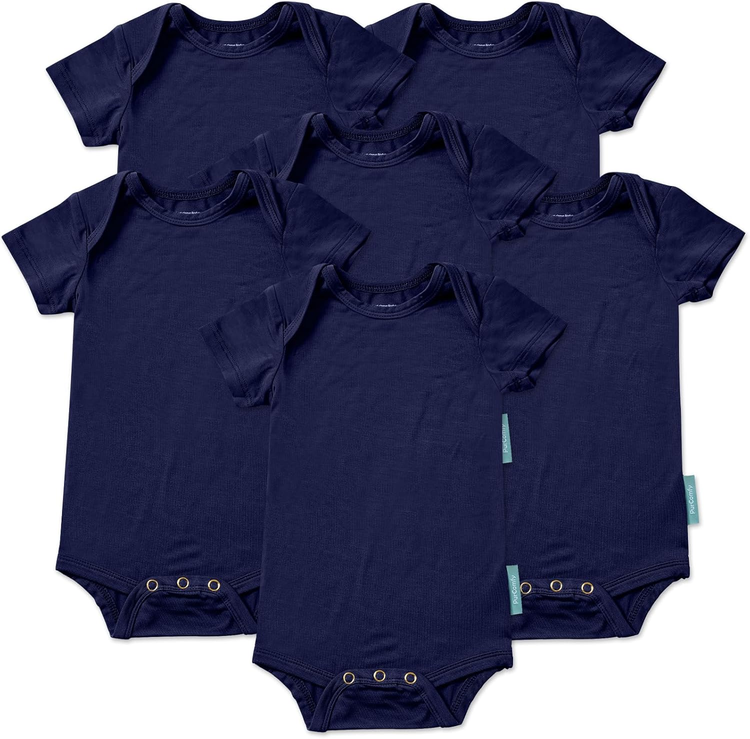 PurComfy Supersoft Short Sleeve Baby Bodysuits, Premium Bamboo Rayon Bodysuit Unisex Boy Girl