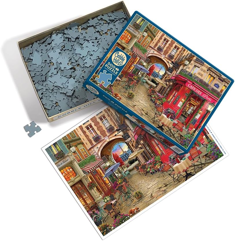 Cobble Hill 500 Piece Puzzle - Cafe des Paris - Sample Poster Included