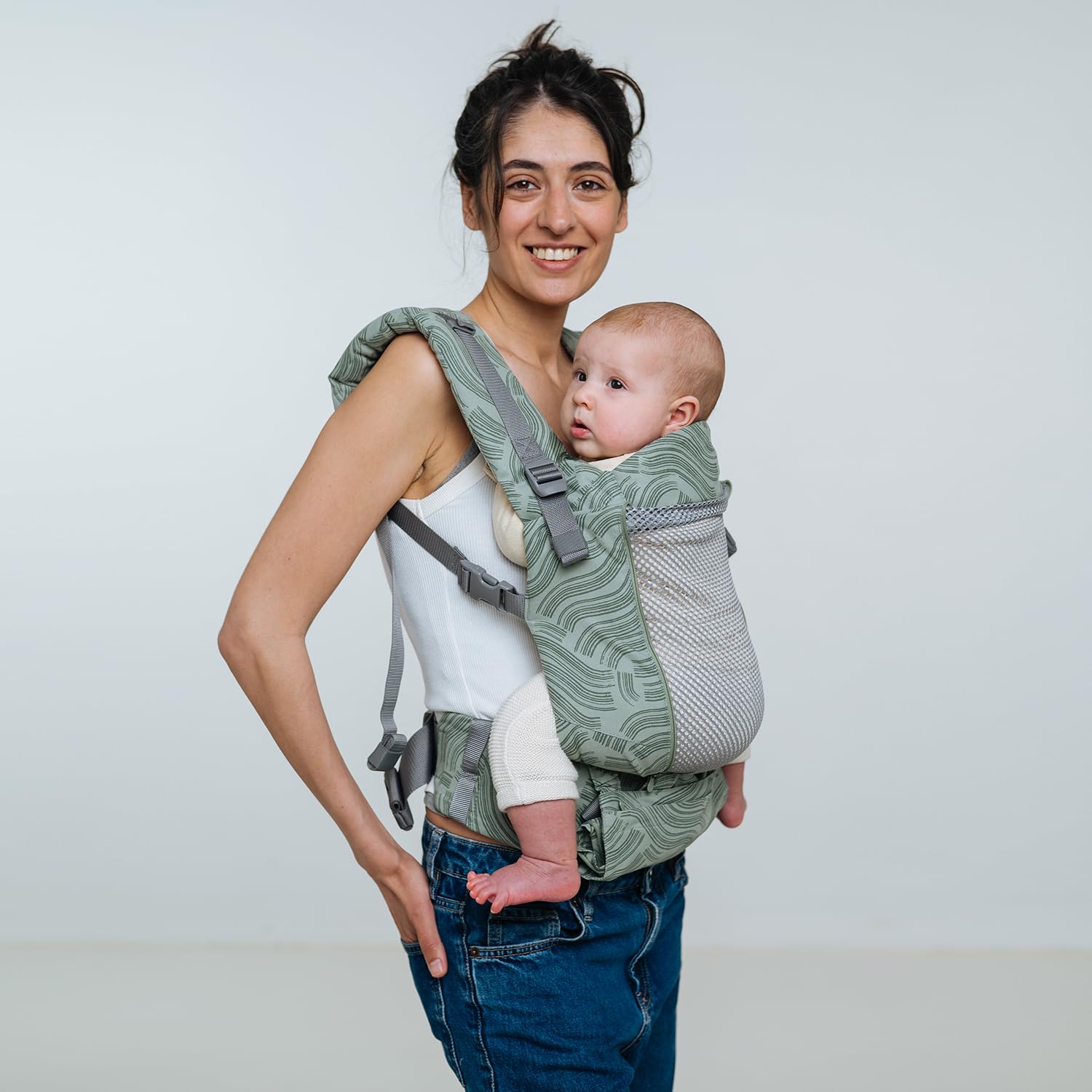 Love & Carry ONE Evo Babytrage für Neugeborene (Acacia) | Für Babys, Ergonomisch