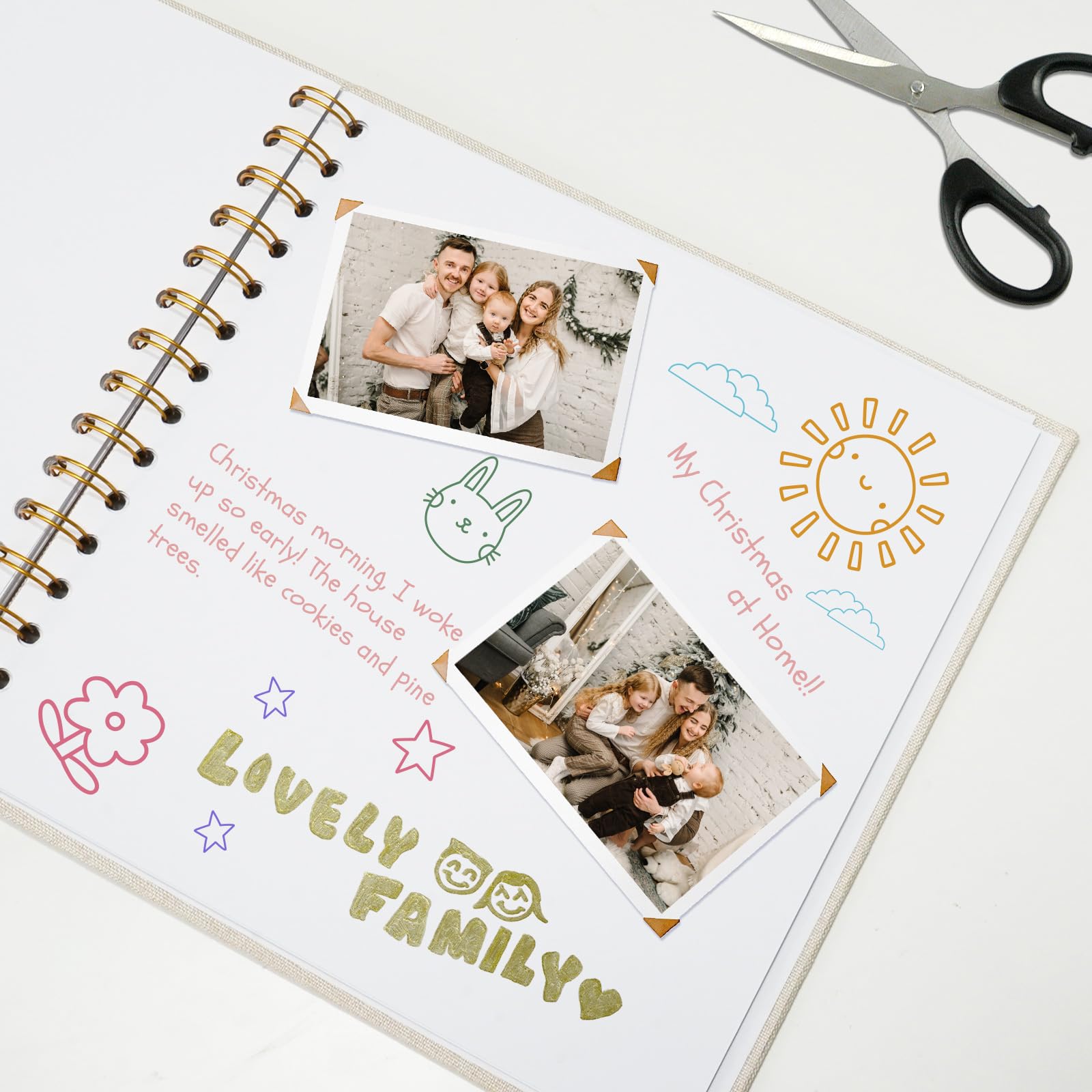 Album fotograficzny DIY 20 x 20 cm Album fotograficzny lniana okładka twarda biała strona 20 arkuszy mały złom książka pamięciowa beżowa