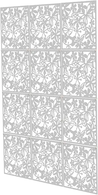 12-Piece White Wall Partition Room Divider - DIY Privacy Screen for Home & Office