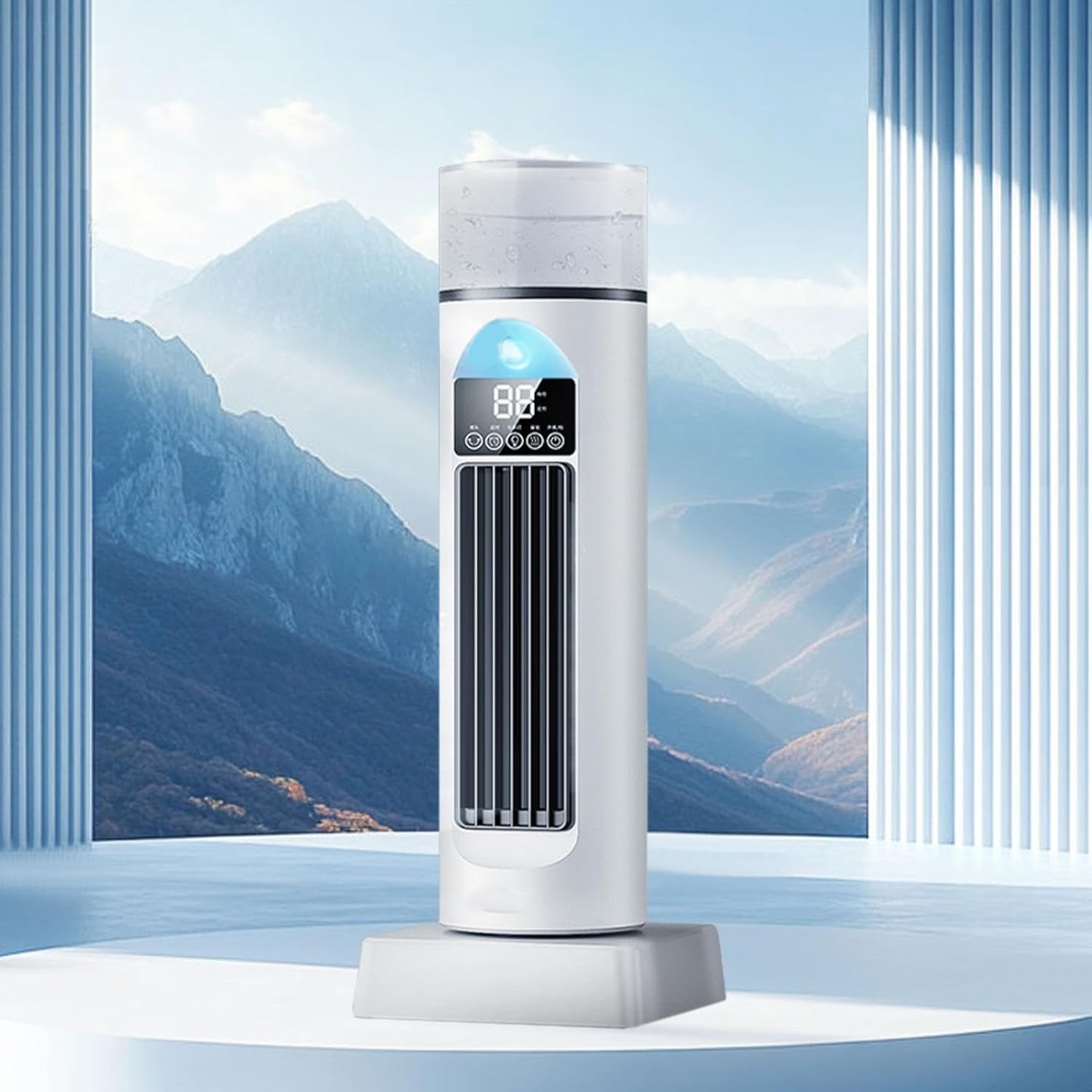 Tower Fans - 120-Degree Oscillating Air Cooler, Rotating Pedestal Fan With Adjustable Speed, Quiet Home Ventilation System | Portable Indoor For Room Bedroom Dorm Living Area Table Use