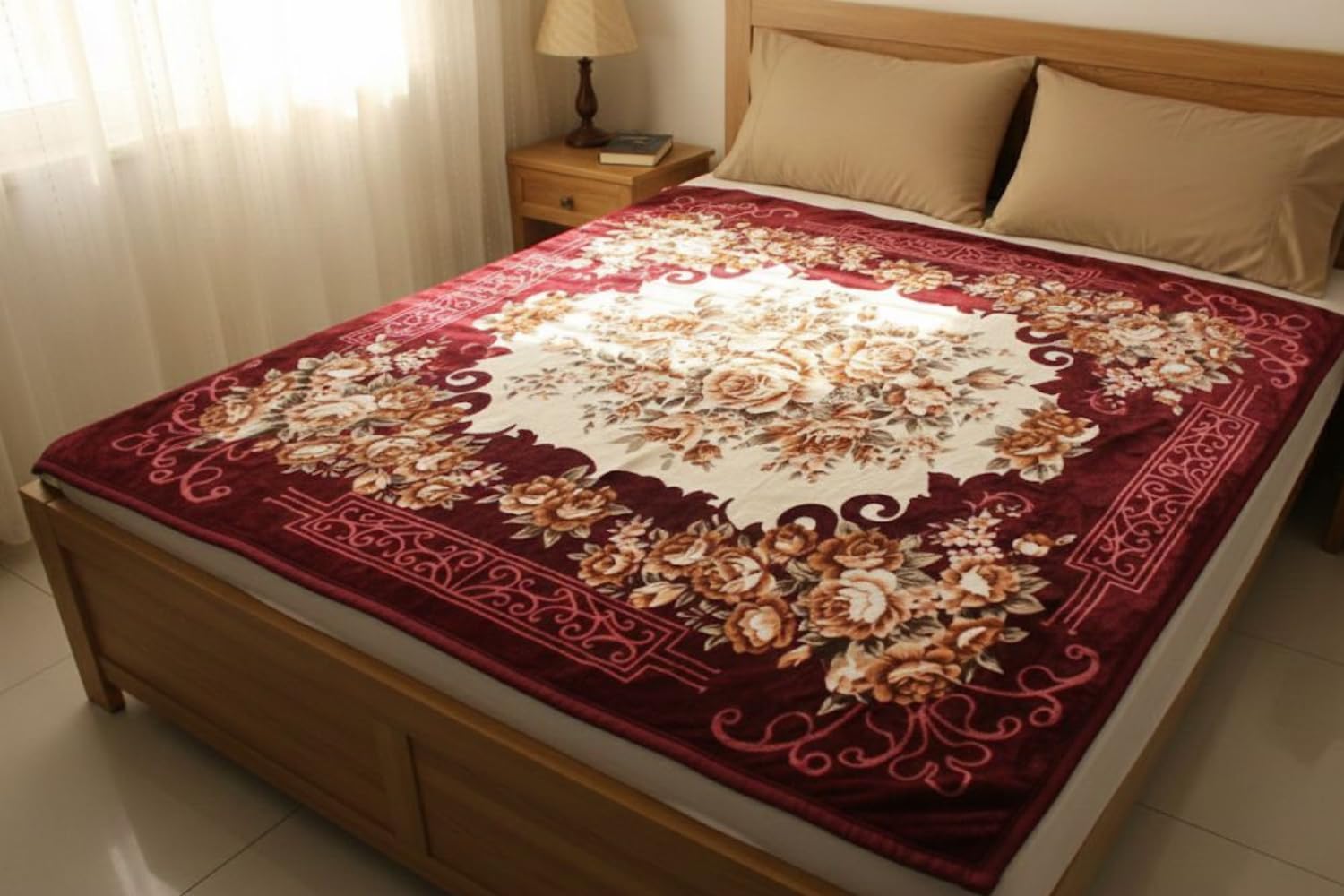 Heavy Reversible Blanket for Winter (weight-5kg), Ultra Soft & Cozy Double Bed Blanket, Skin Friendly, Warm & Breathable B...