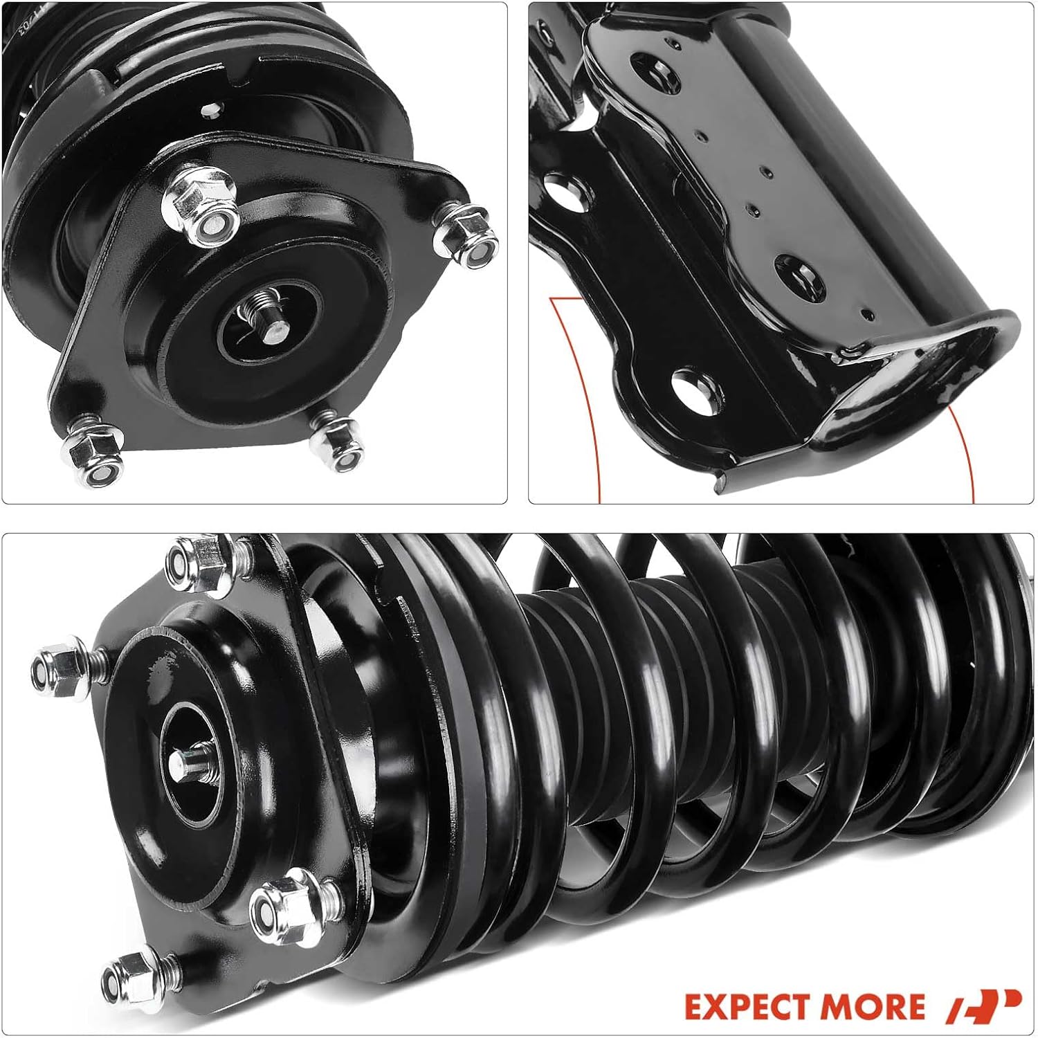 A-Premium Front Strut Assembly Compatible with Kia Spectra [1.8L] 2001 2002 2003 2004-2x Replacement Suspension Complete Strut Shock Absorber with Coil Spring