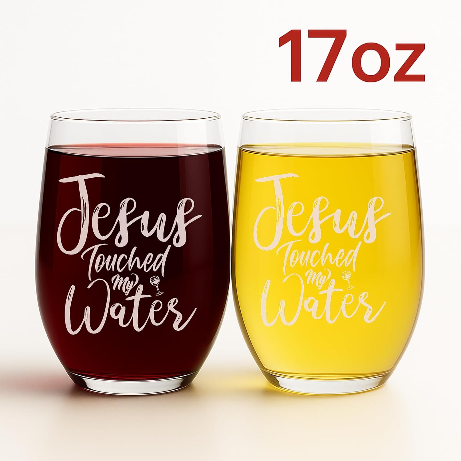 Kropsis Jesus Touched My Water Wine Glass • Christian Humor Gift • Bible Verse Inspired Glass • Faith Lover Gift • Funny Religious Drinkware - Image 5