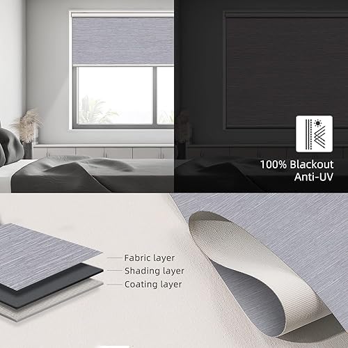 Miniatura 5 de SmartWings Persianas enrollables motorizadas, persianas inteligentes automáticas 100% opacas con motor Zigbee Alexa, control remoto inalámbrico