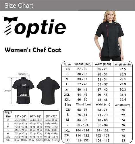 Miniatura 7 de TopTie Chaqueta de chef de manga corta para mujer