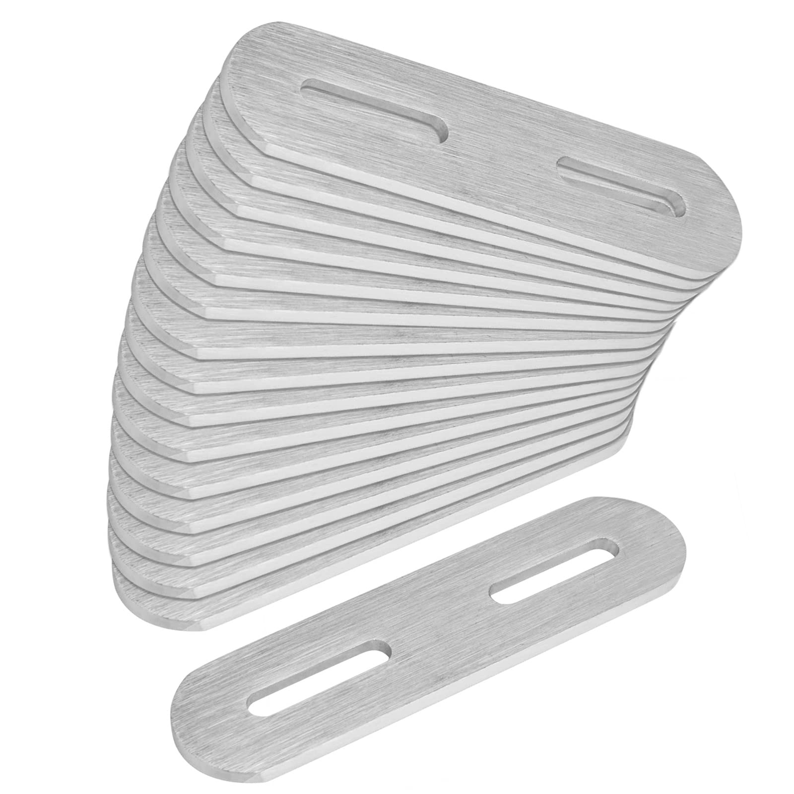 16 placas planas de reparación de 3-3/4 x 15/16 pulgadas, soportes rectos con ranuras, placas de reparación de acero inoxidable, conector de soporte de fijación de correa para estante, madera