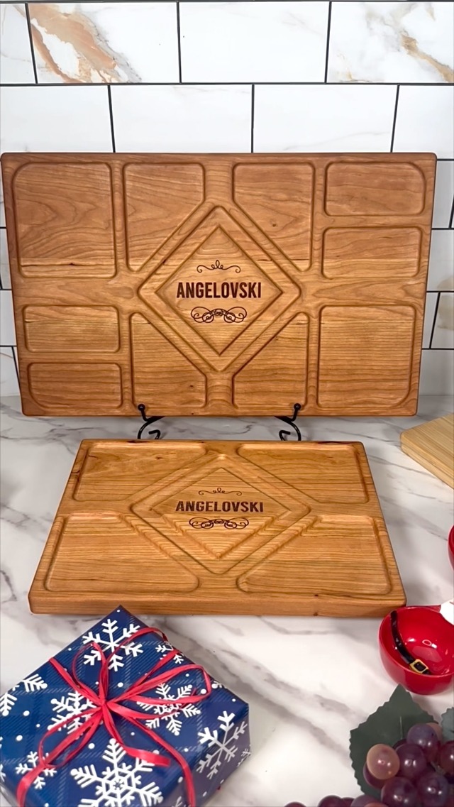 Tabla de cortar rectangular personalizada de madera miniatura 7