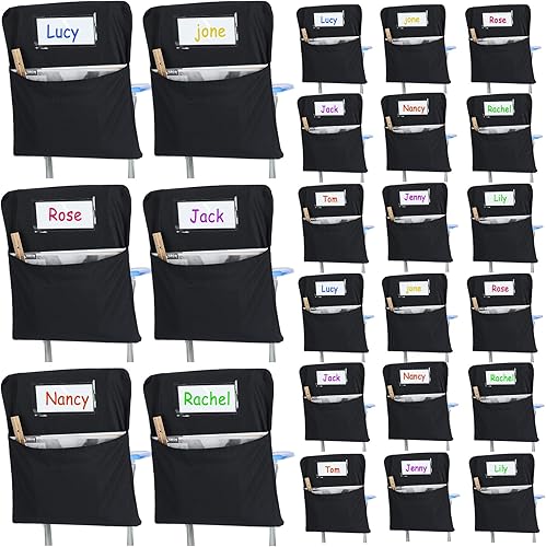 Berlune 50 bolsillos de almacenamiento para sillas, bolsa para sillas escolares, aulas, bolsillos para sillas de estudiantes, organizador para