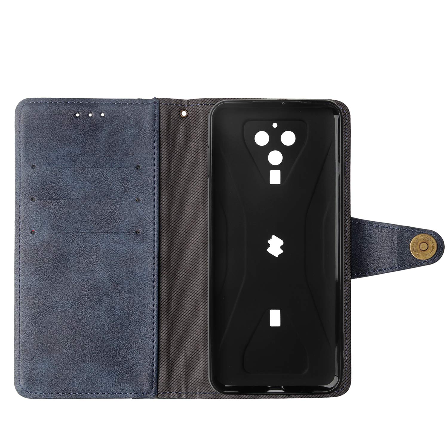 TienJueShi Cranio Stand Portafoglio TPU Silicone in Pelle Cellulare Caso per Xiaomi Black Shark 3 6.67 inch Case Copertina Custodia Protettiva Cover