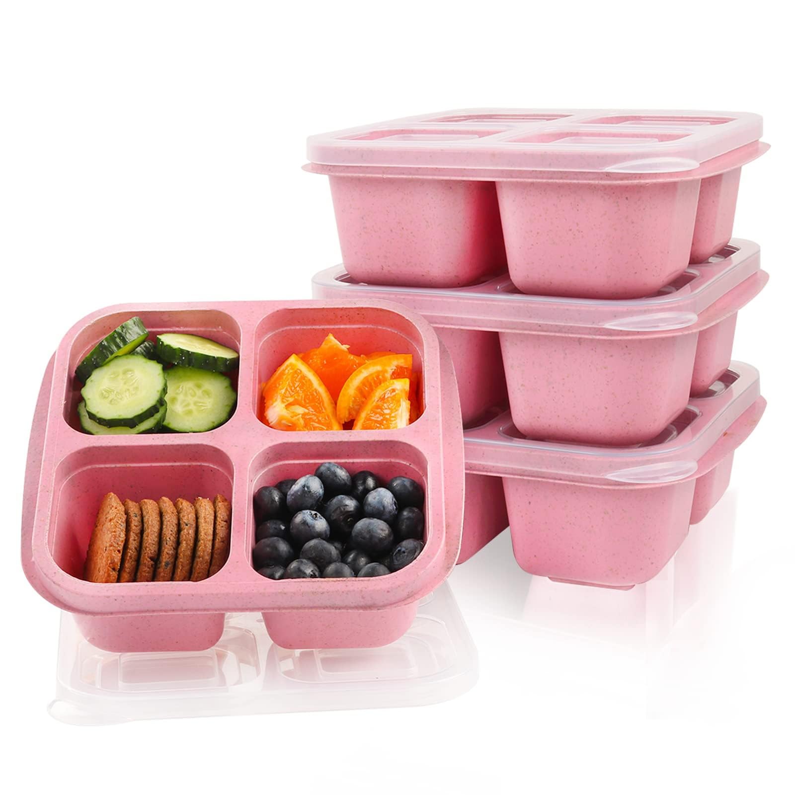 Bento-Box Für Kinder 4-teilig – Wiederverwendbare Snackbehälter Mit 4 Fächern & Saucen-Dips