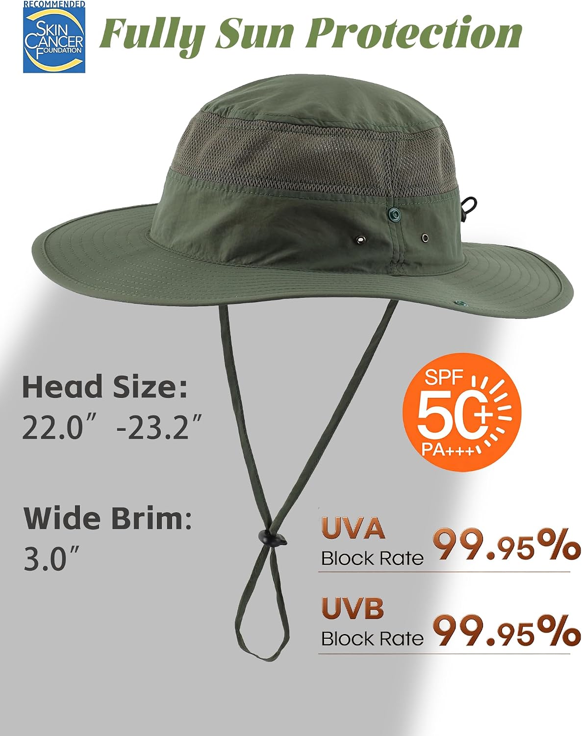 Connectyle UPF 50+ Wide Brim Sun Hat for Men Breathable Cowboy Boonie Hats Outdoor Bucket Hat for Fishing Hiking Safari image 2