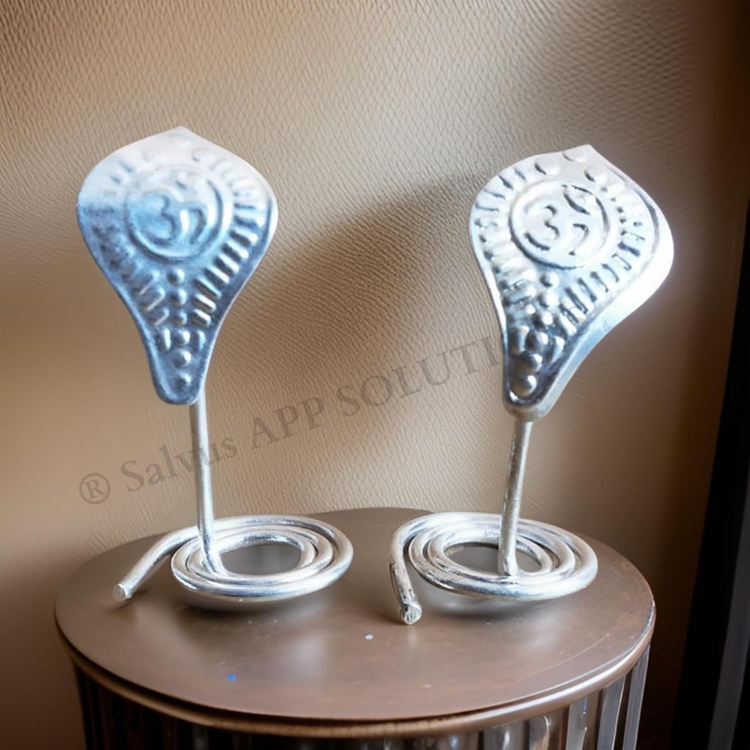 Salvus APP SOLUTIONS Metal Naag Naagin Joda for Shivling - Handcrafted Joda Statue for Hindu Pooja and Decor - Intricate and Elegant Design - Perfect Addition to Your Pooja Room (Silver_1 x 2 inch)
