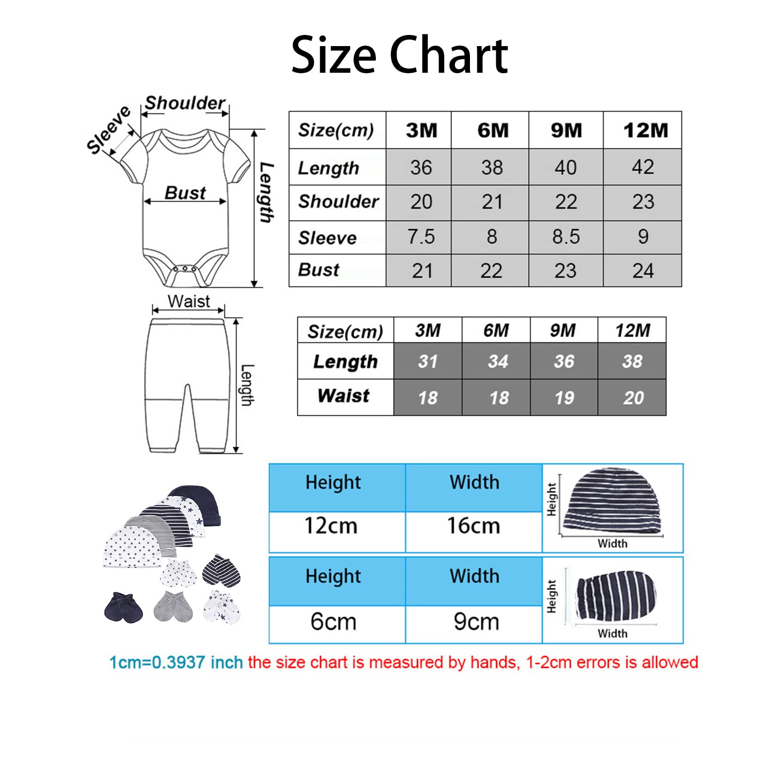 MAMIMAKA Babyausstattungs-Geschenkset für Neugeborene, Bodysuits, Hosen für Mädchen und Jungen, 24-teilig, 100 % Baumwolle, Essentials und Zubehör