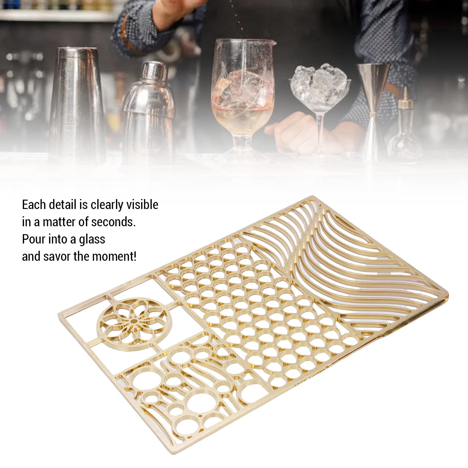 Bandeja de Sello de Hielo de Cobre para Cócteles de Whisky, Máquina de Hielo Transparente Rápida de 5 Segundos, Accesorios Portátiles para Camarero, Molde de Prensa de Cubitos de (C03)