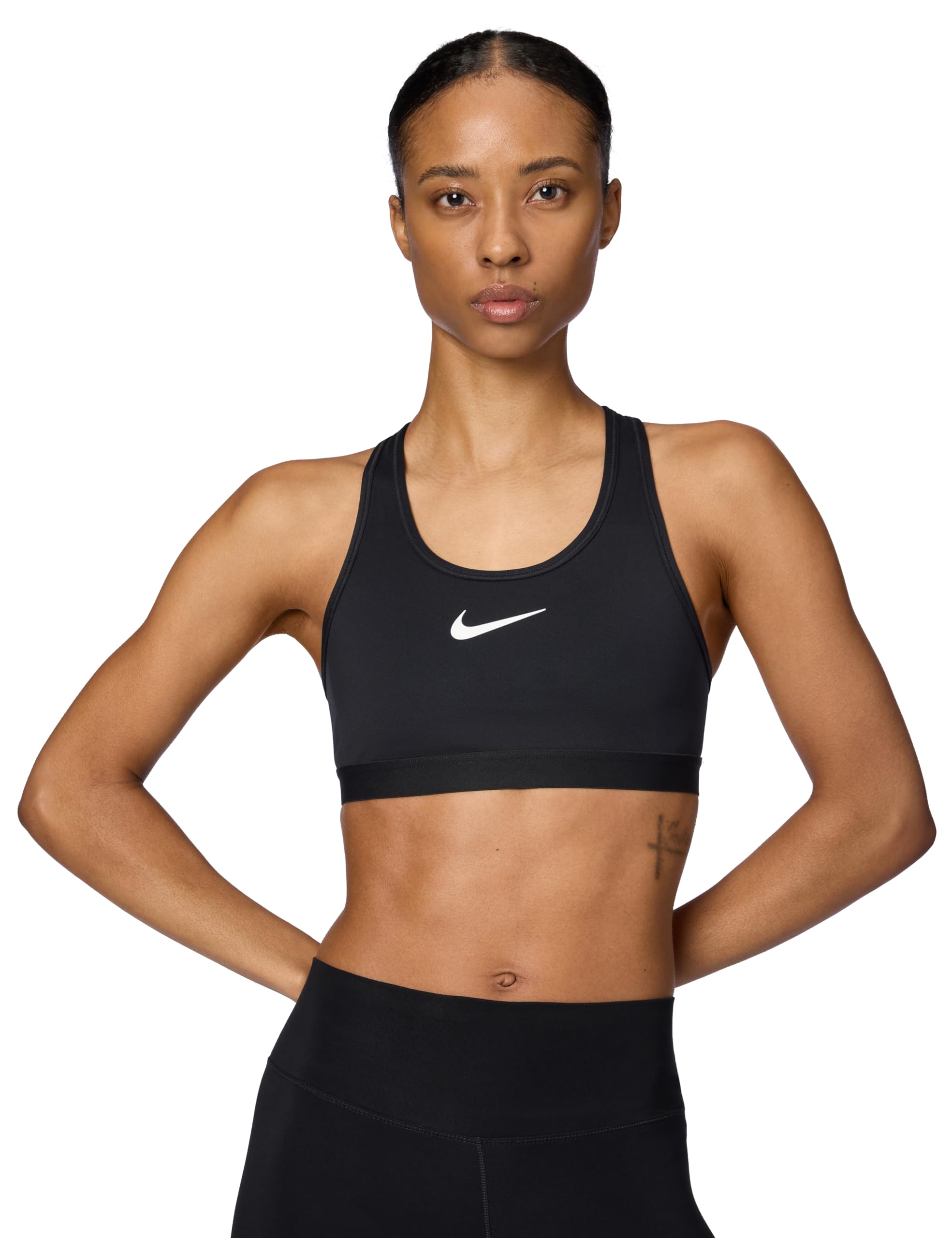 Nike Women's Swoosh High Support Padded Adjustable Sports Bra Black Xl C-E