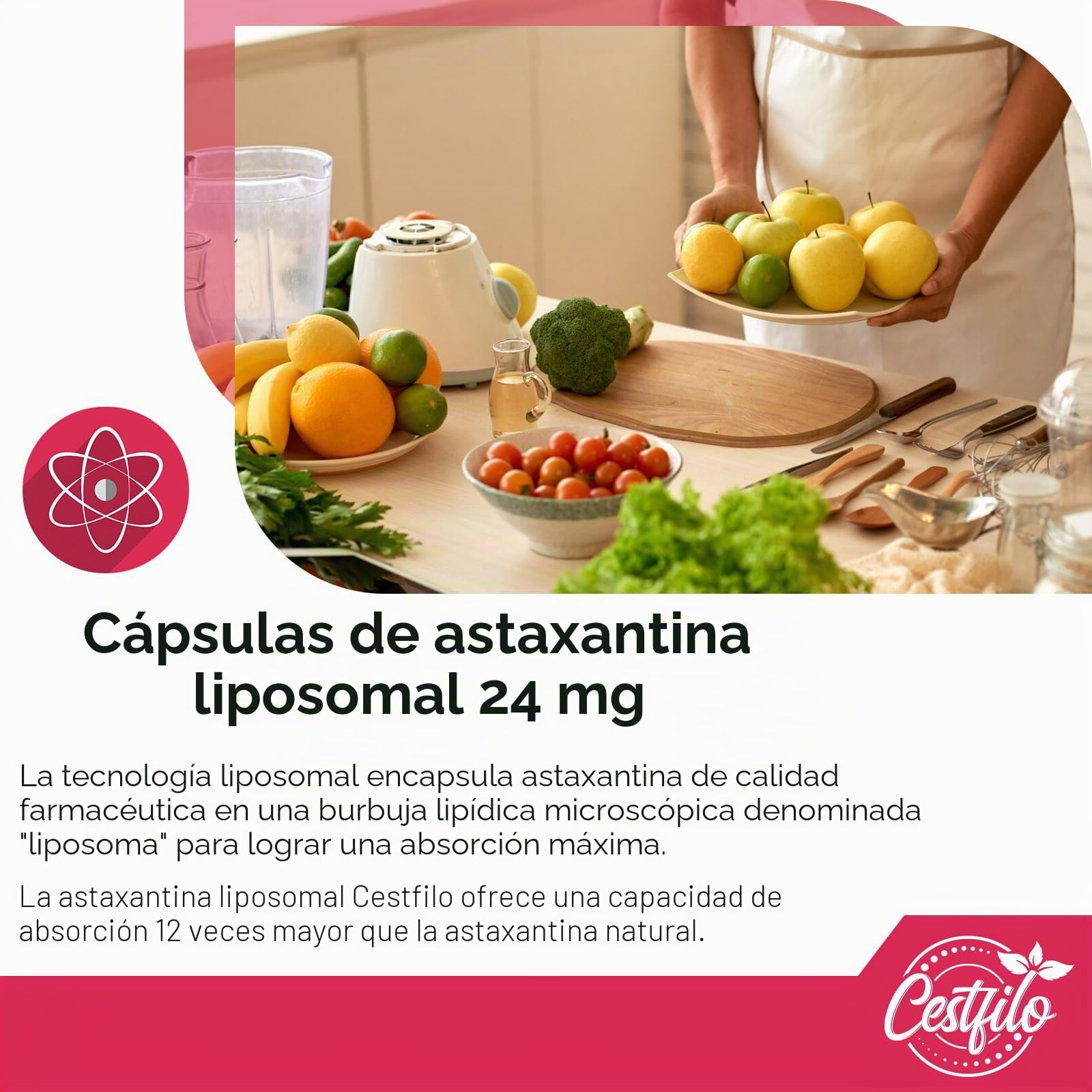 Liposomal Astaxanthin Supplemento 24MG, Máxima Absorción, Antioxidante natural, sin gluten (60 Unidad (Paquete de 2))