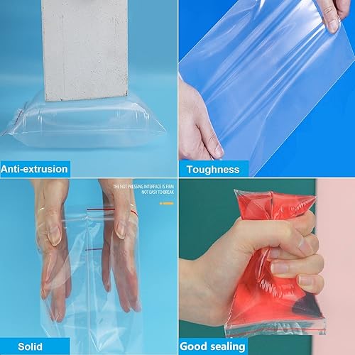 Miniatura 4 de Bolsas de celofán transparentes de 100 unidades con línea roja bolsas de polietileno de plástico con cierre resellable de 3 mils de grosor 6 x 9