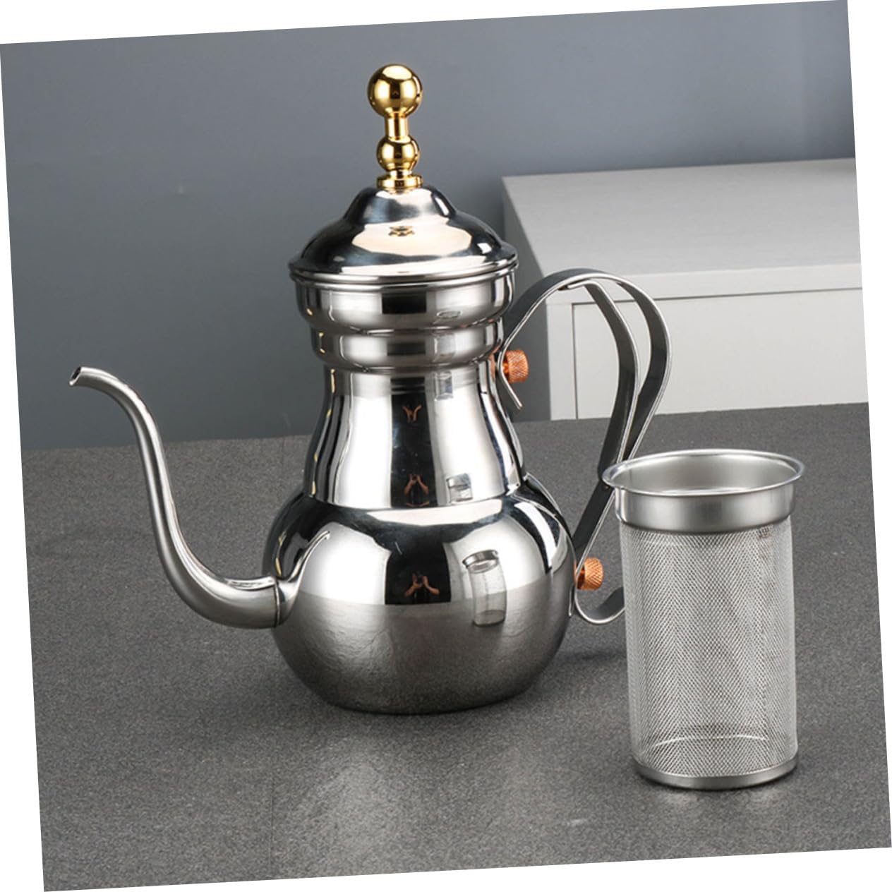 Coffee Pot Coffee Mug Commercial Drip Coffee Instant Tea Cups Kettles Coffee Machine Pod Filter Serving Stand Coffee Beans Jar Fashioned Coffee and Silver Stainless Steel