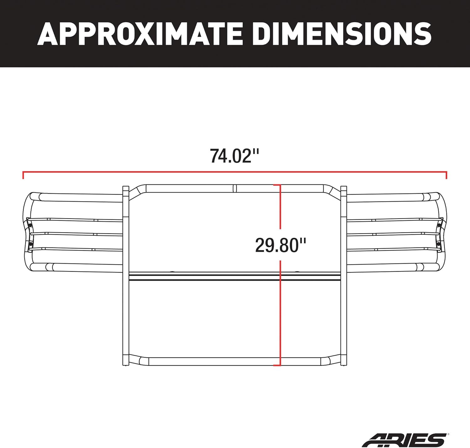 ARIES 5041 1-1/2-Inch Black Steel Grille Guard, No-Drill, Select Dodge Dakota, Durango