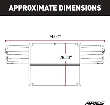 ARIES 5041 1-1/2-Inch Black Steel Grille Guard, No-Drill, Select Dodge Dakota, Durango