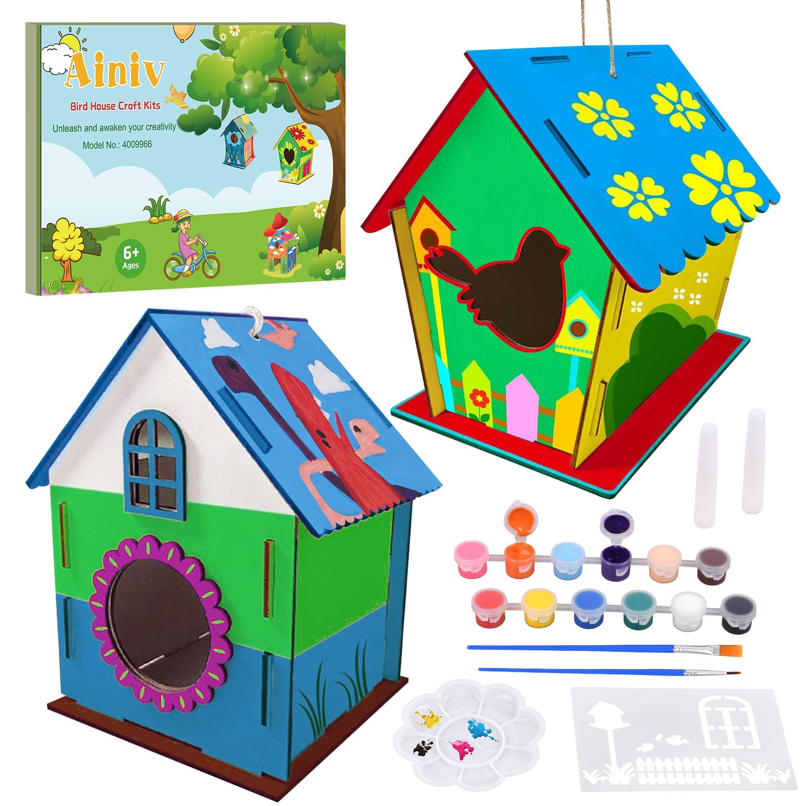 ITA Nichoir à Oiseaux à Assembler Et Peindre - Kit DIY Enfants - Bois De Pin - Stimule Créativité
