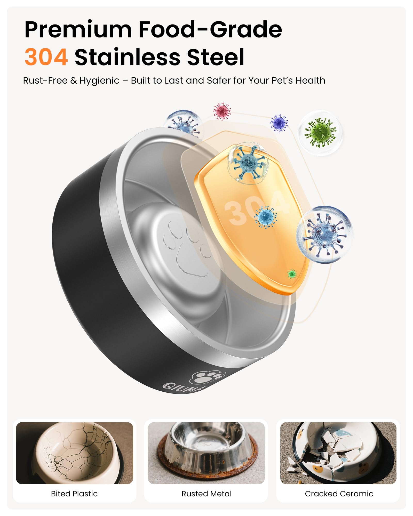 Slow Feeder Dog Bowls Stainless Steel, Food-Grade 304 Dog Slow Feeder Bowl 2 Cups Capacity, Heavy Duty Double-Layer with Non-Slip Base, Pet Puzzle Bowl for Small & Medium Dogs (Black) - image 3