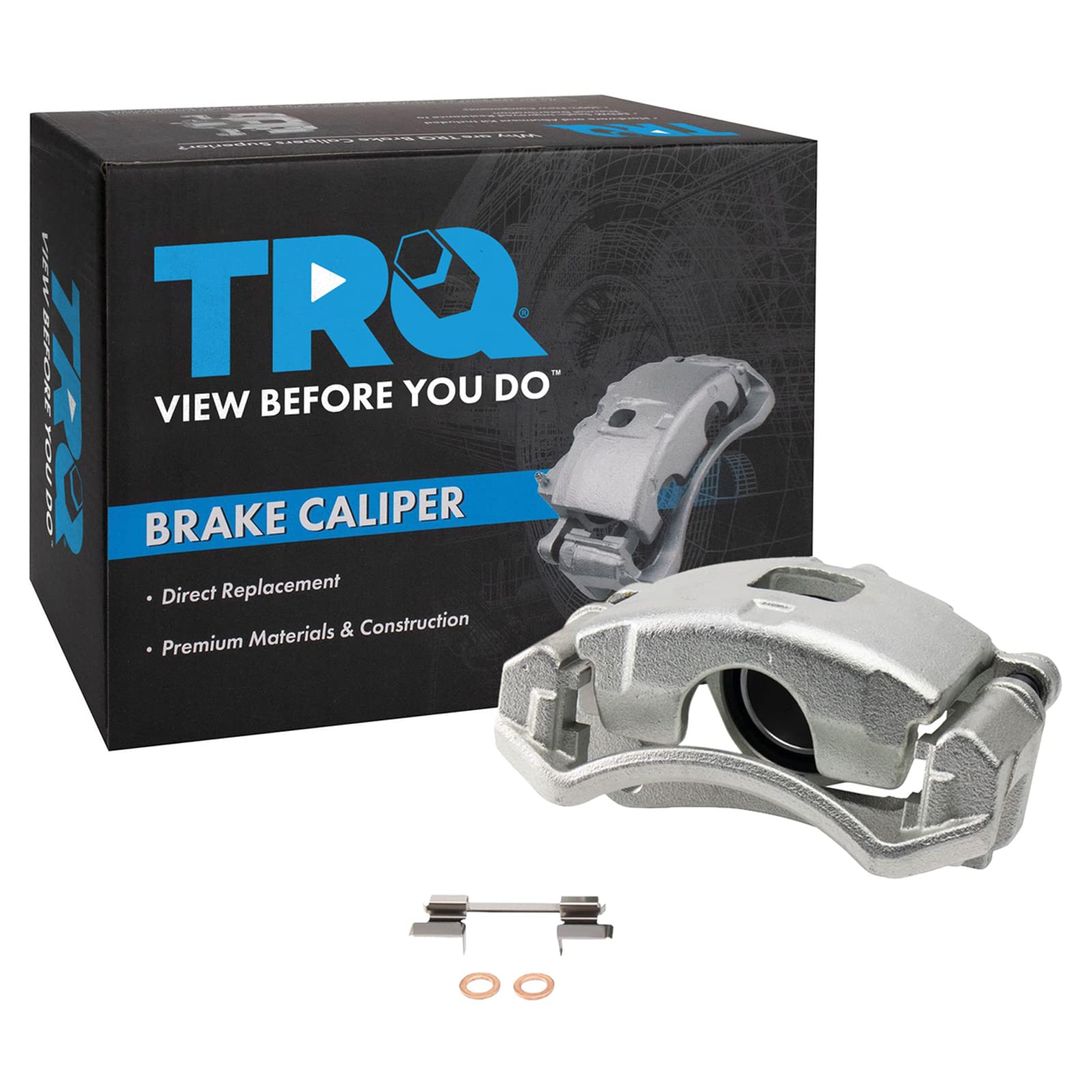 TRQ Front Disc Brake Caliper with Bracket &amp; Hardware LH