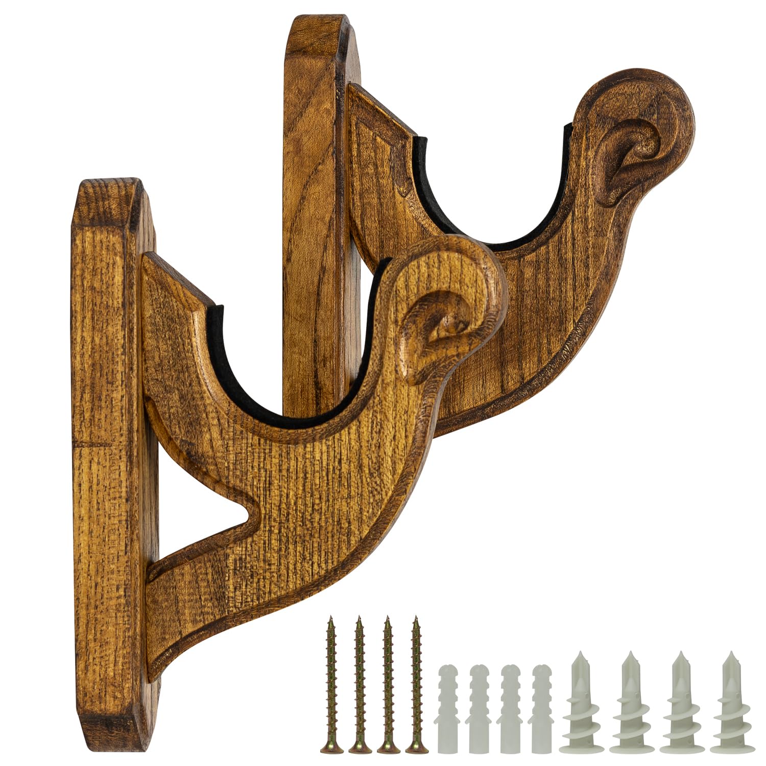 Nitehawk Universal Decorative Wall Mount Gun Rack Display Hooks, Rifle/Shotgun Storage Hanger, Pack of 2