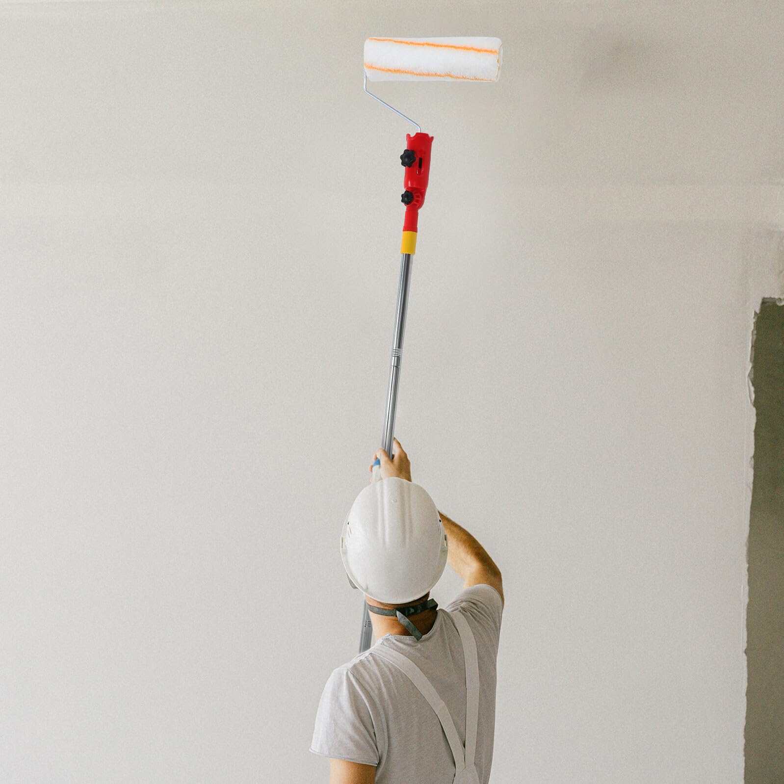 2 Piezas Extensor de Poste para Rodillo de Pintura con Abrazadera Ajustable Multiángulo, Varilla Telescópica de 1,1 M, Soporte Giratorio 360° para Pintar Paredes, Techos y Esquinas