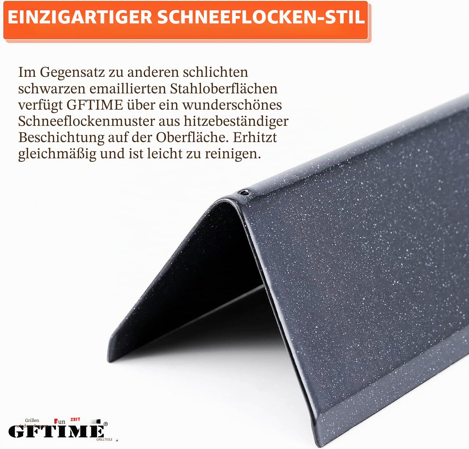 GFTIME 38,9CM Flavorizer Bar 7636 für Spirit E-310/320/330 (2013-Current), Spirit II E-310 S-310 Serie (mit vorderen Brennerknöpfen), Porzellanemaille Hitzeplatte Ersatzteile