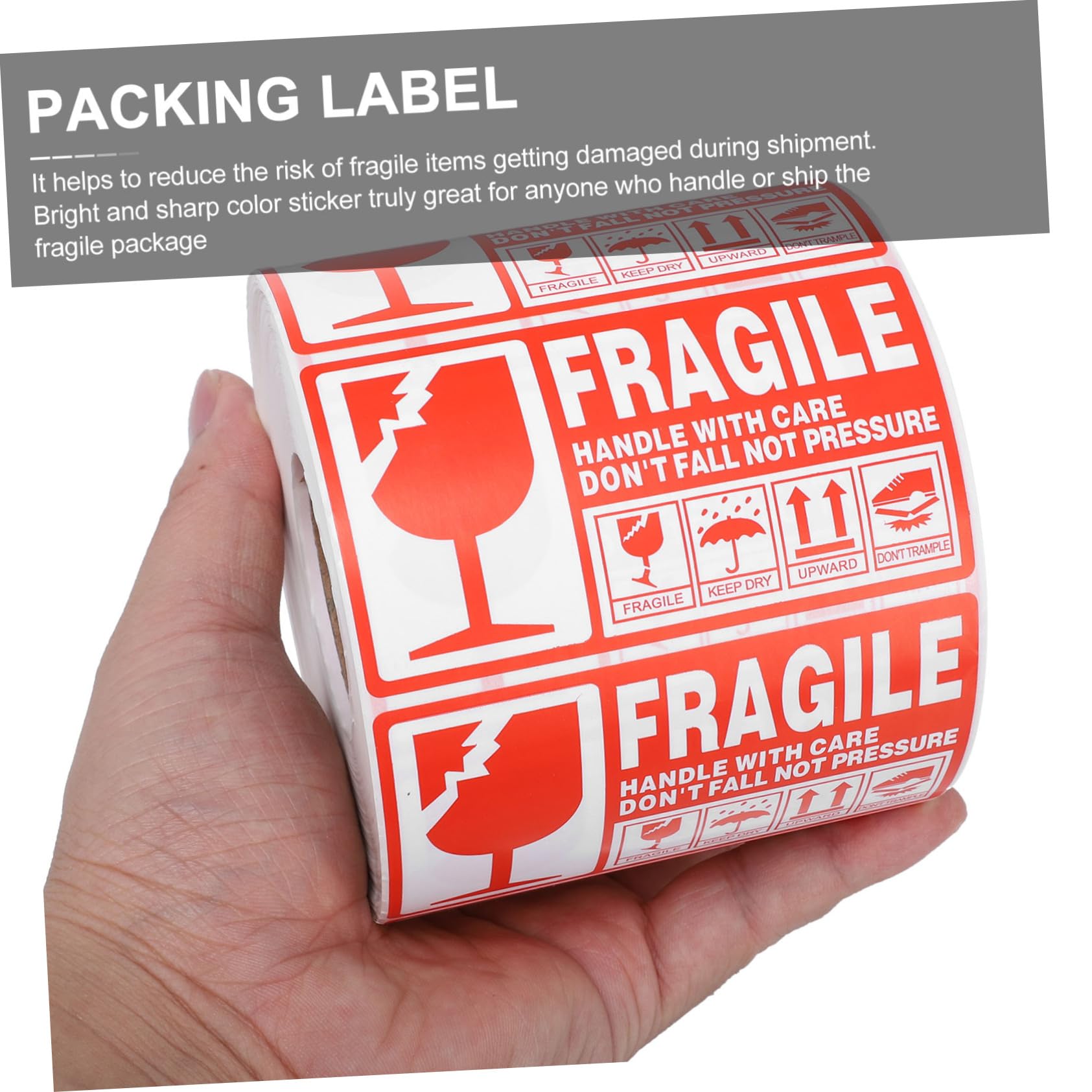 STOBOK 1rouleau Roll of Fragile Warning Shipping Labels and Stickers for Packaging Easy to Apply Self-adhesive Stickers for Safe Shipment of Delicate Goods