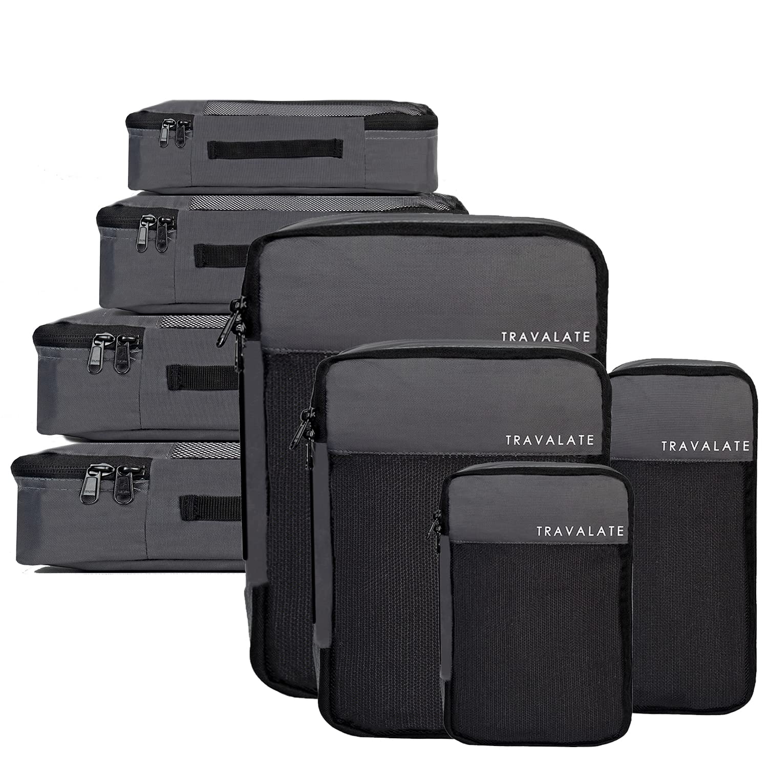 TRAVALATE® 8 Set Packing Cubes 4 Various Sizes Travel Luggage Packing Clothes and Undergarment Organizer Bags Set for Men and Women