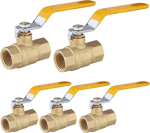 Miniatura 14 de Paquete de 2 válvulas de bola roscadas HeSun FIP de 3/4 de pulgada, válvula de cierre de latón de puerto completo, NPT hembra de 3/4" x NPT hembra