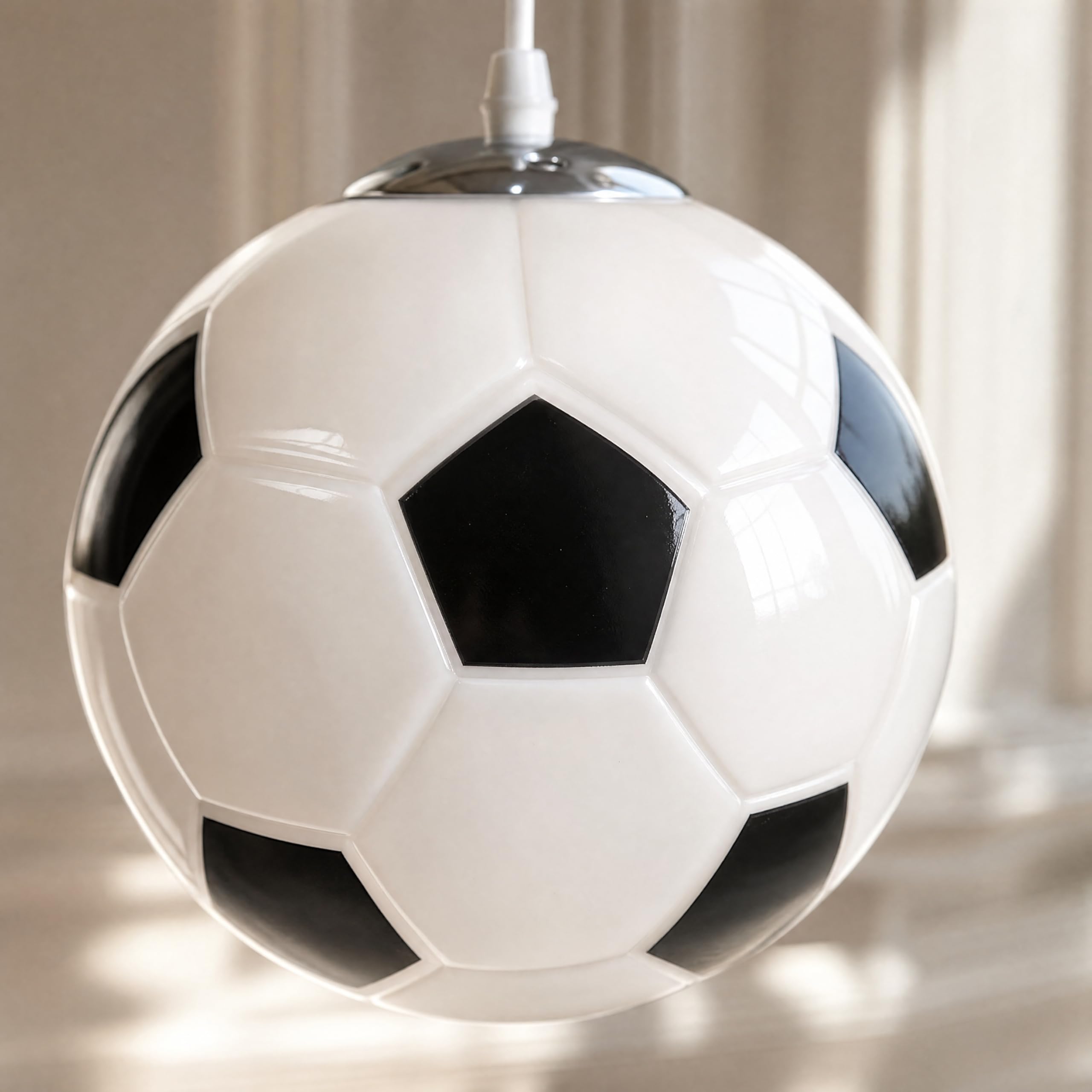 Tofficu Lustre En Verre De Football 8.27In Lampe Suspendue Plafonnier Moderne Pour Chambre Enfant Salon Restaurant Magasin VêTements DéCoration Nordique (Excluant Les ampoules)