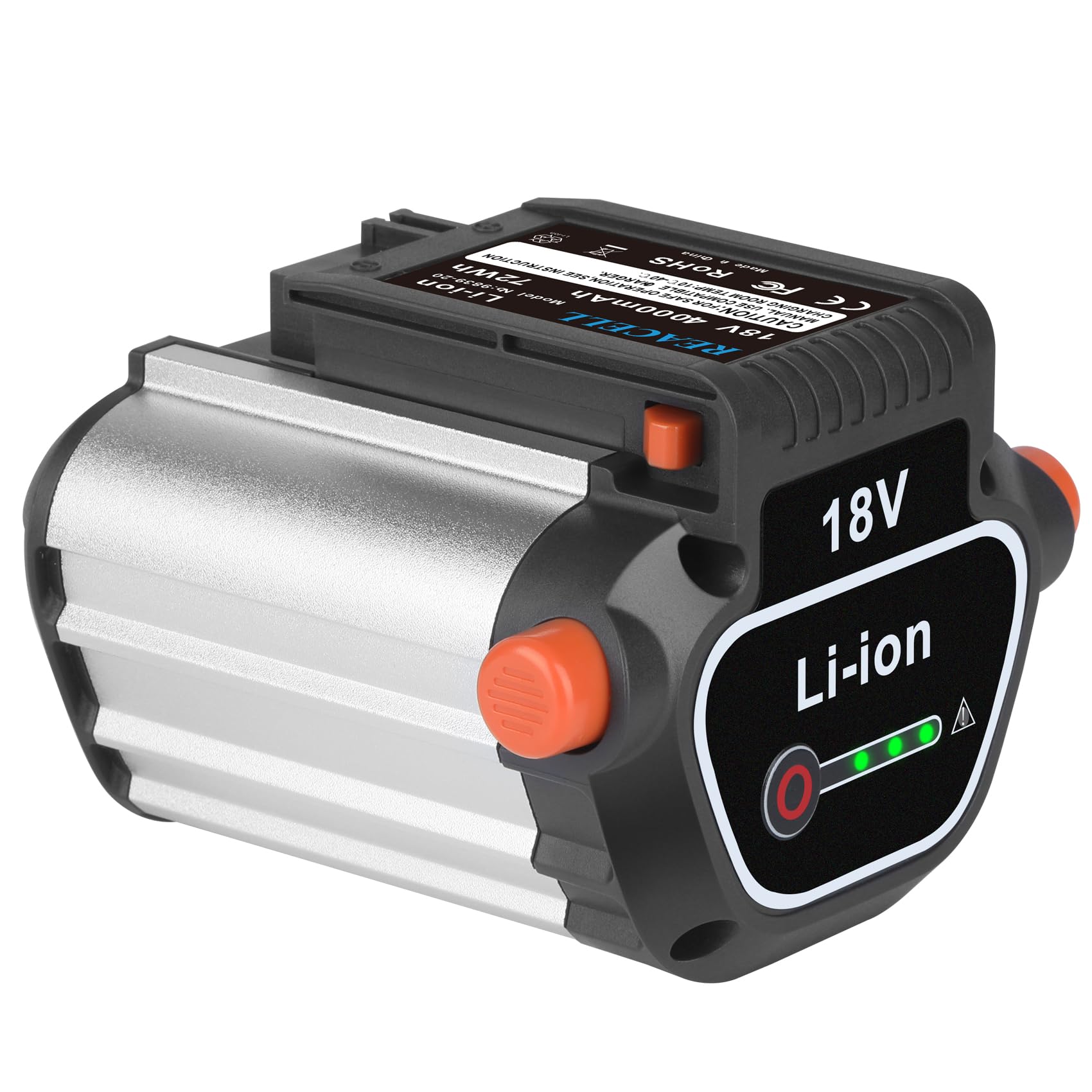 REACELL 18V 4000mAh 9839-20 Akku Kompatibel für Gardena Akku 18V BLi-18 9840-20 9839-20 Kompatibel mit Gardena Li-ion System Li-18 Werkzeugen 5023-20 5039-20 9837-20