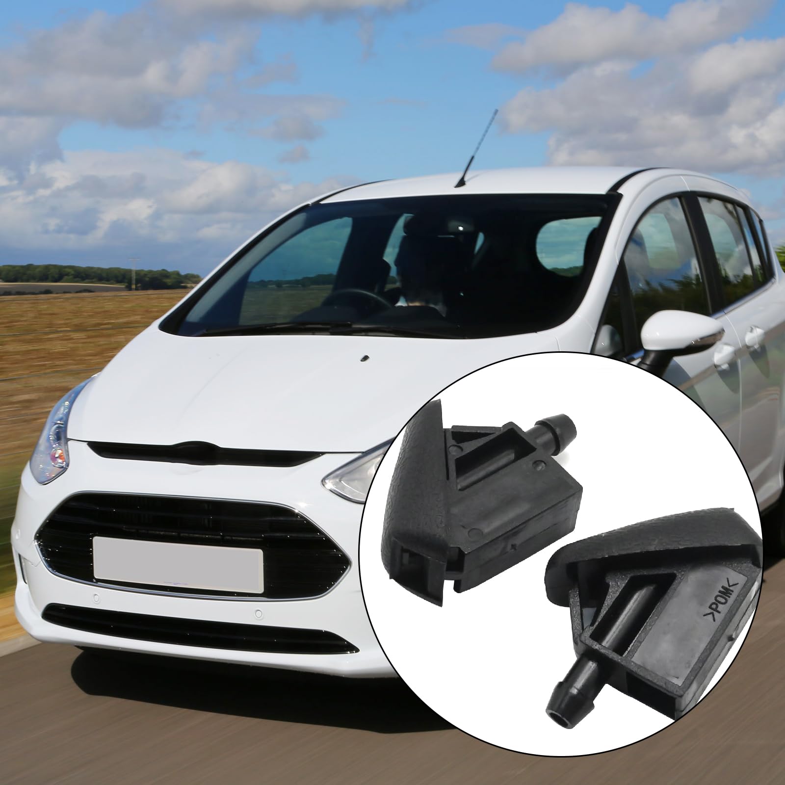Hoypeyfiy 2 ugelli a getto per lavavetri anteriore, ugello spray di ricambio per Ford B-Max JK 2012-2023 Transit Mk8 V363 2013-2023 sostituire 1772317 AV11-17666-AB