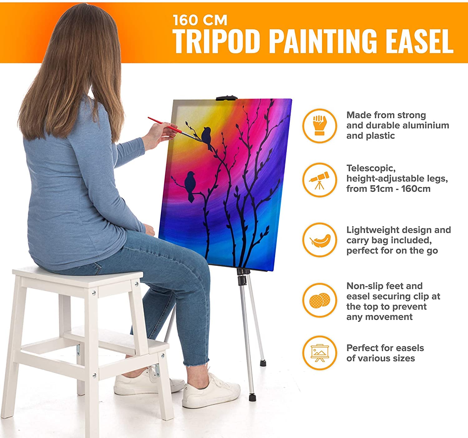 Caballete telescópico ajustable con bolsa de transporte, trípode plegable profesional para pintura y exhibición de arte, portátil y ligero