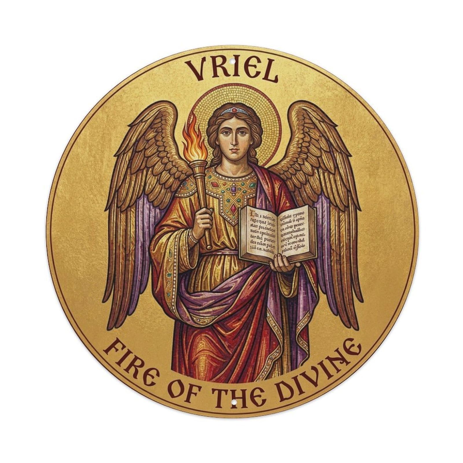 Holy Wisdom Fire of The Divine Archangel Uriel Metal Tin Sign