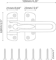 Vista 5 de HASWARE Barra de seguridad para el hogar, cerradura de puerta antirrobo de aleación negra para puerta delantera e interior, tope de puerta