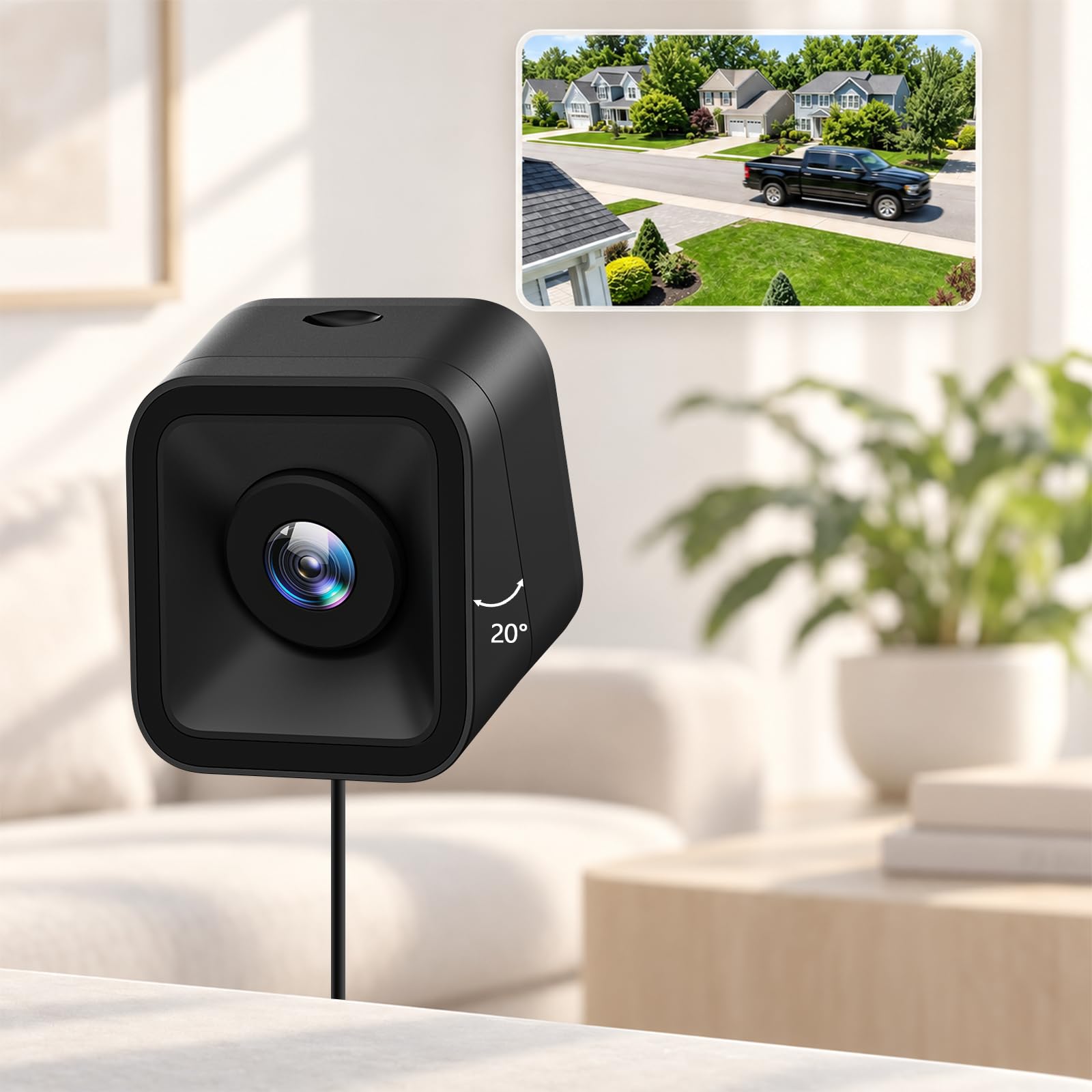 No-Drill Magnetic Mount, 2.4GHz &5GHz WiFi 6, Color Night Vision, AI Person & Vehicle Detection, 24/7 Recording Window Security Camera, Dual Mount for 1st & 2nd Floor